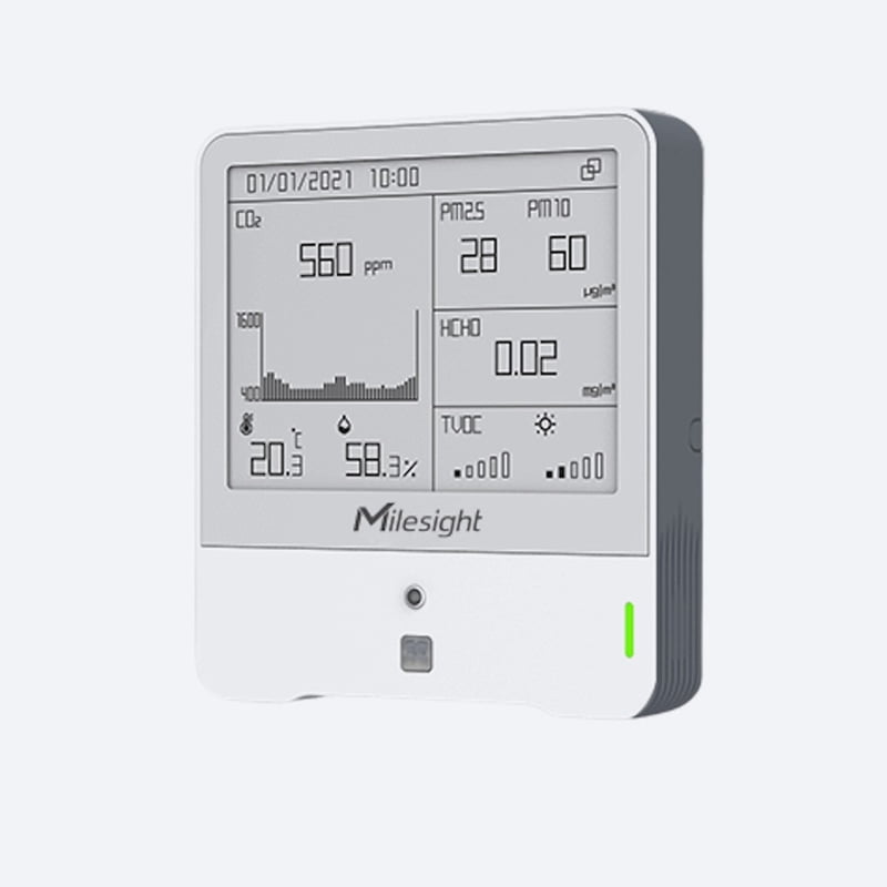 Milesight AM319 LoRaWAN Environmental, CO2, PM and Ozone sensor with display Milesight AM319 LoRaWAN Environmental, CO2, PM and Ozone sensor with display