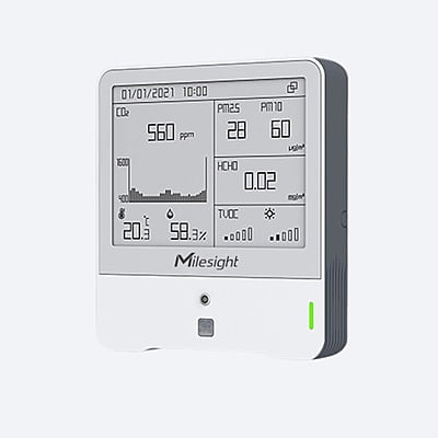 Milesight AM319 LoRaWAN Environmental, CO2, PM and HCHO sensor with display